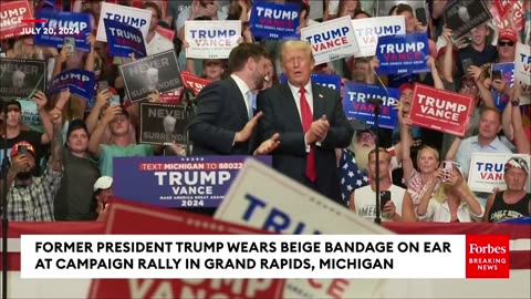 JUST IN: Trump Arrives At Michigan Campaign Rally With Beige Bandage On His Ear| NATION NOW ✅