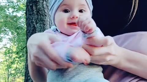 sweet little baby girl dancing