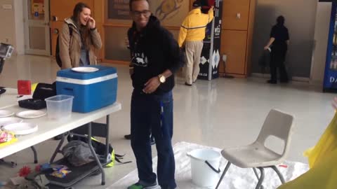 Professor get pie in the face