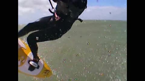 Mark Clark Portrush Windsurfing with old camera on Hayling Island 2010.