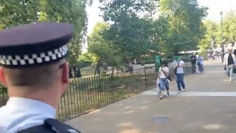 Leave the park shouting and heckling not allowed at speakers Corner according to