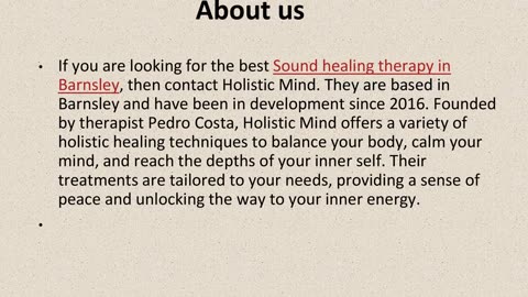 Best Sound healing therapy in Barnsley.