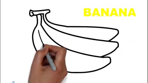 Drawing and Coloring for Kids - How to Draw Banana (Without Coloring)