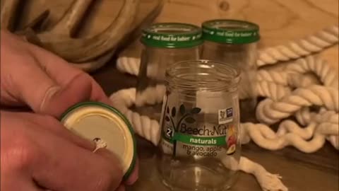 Emergency oil lamps with baby food jars