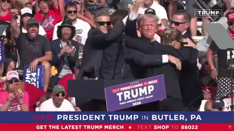 President Trump FIST PUMP AFTER BEING SHOT