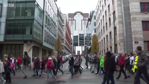 Mass Protests Against Covid Restrictions in European Cities - BBC News