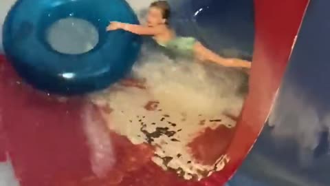 Kid Gets Sucked Down Waterslide __ ViralHog