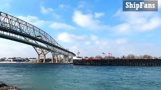 American Mariner Ship Downbound In Great Lakes