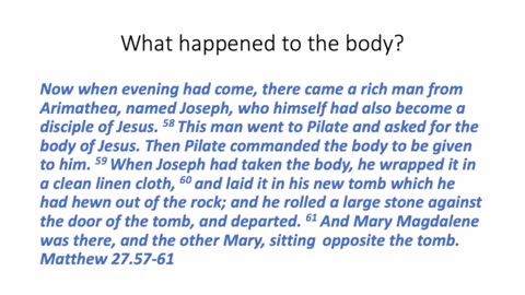 What happened to the body of Jesus?