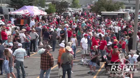 WATCH: Huge crowd lines up for President Trump in Bozeman, MT - 8/9/24