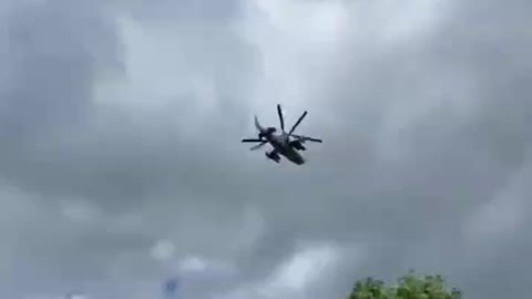 Ukraine War - Ka-52 Alligator attack rotorcraft over the fighters of the Wagner Group