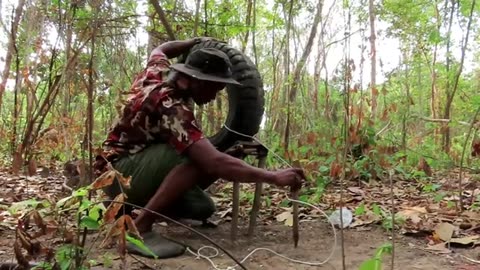 Amazing Powerful Crocodile Trap Using Tires _ Crocodile Trap