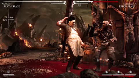 Leatherface beats the fuck out of erron black mortal kombat