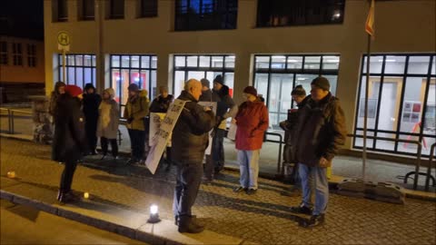 STILLER PROTEST - KAMENZ, Oststrasse, 13 02 2022 - Mahnwaсhe für Frieden, Freiheit, Demokratie