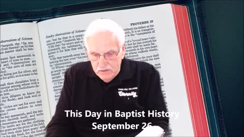 This Day in Baptist History September 26