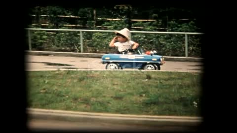 60Ss 8mm Footage Boy Playing with Toy Car