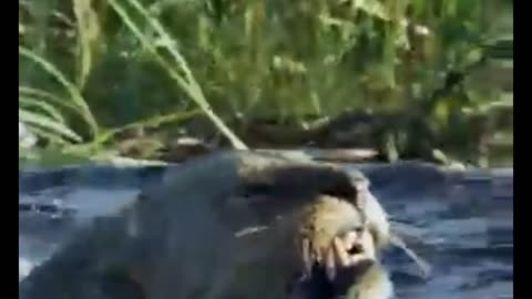 Lions vs 1Croc