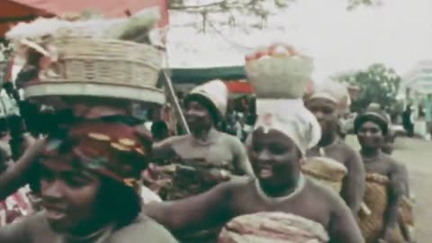 Ghana Military Head Of State General Ignatius Acheampong Attending The Ga people Homowo Festival