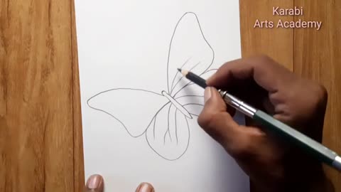 How to draw beautiful butterfly | Pencil sketch for beginners | Karabi arts academy