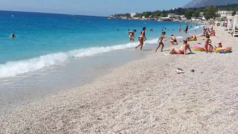 walking beach albanian paradise