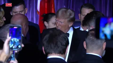 PRESIDENT TRUMP ENTRANCE NYYR 111TH GALA