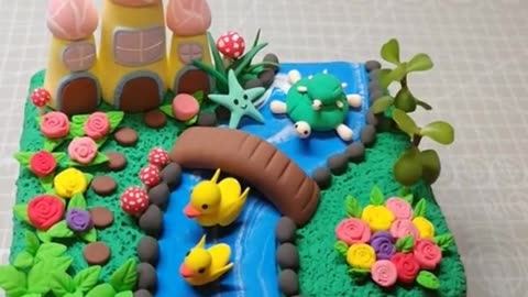 Clay garden.Beautiful clay garden