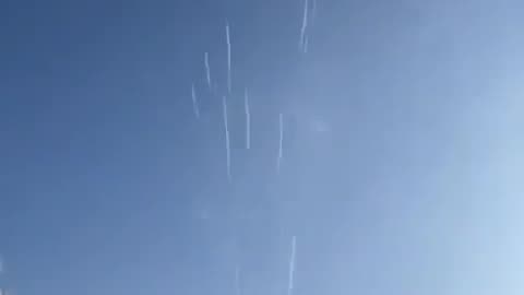 Hamas rockets launched towards Israel.