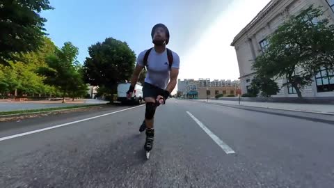 Speeding Through the City - Inline Skating Urban Flow Skate-7