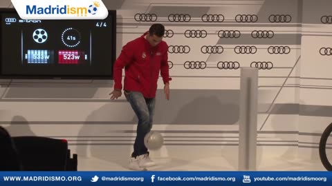 Cristiano Ronaldo Juggling the Ball on his Foot at the Audi Energy Competition