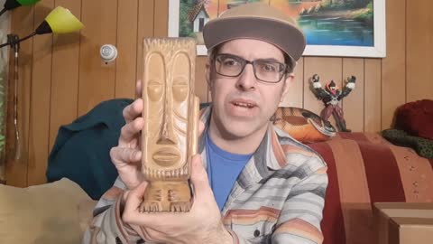 Unboxing the Grumpy’s Big Kahuna Bash 2021 Hui Nua Naha Tiki Farm Tiki Mug by SHAG in Brown Glaze