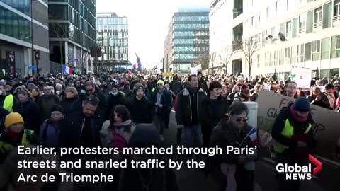 French police fire tear gas at those protesting COVID-19 restrictions in Paris