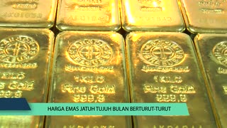 Harga Emas Jatuh Tujuh Bulan Berturut-Turut