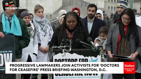 Cori Bush, Rashida Tlaib Join 'Doctors For Ceasefire' Press Briefing In Washington, D.C.