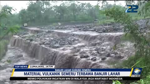 Gunung Semeru Kembali Muntahkan Lahar Dingin, Jalan Poros Desa di Lumajang Lumpuh Total