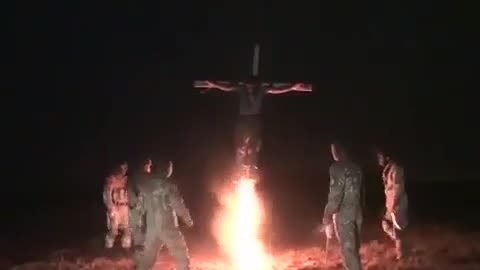 Azov Crucify and Burn Man