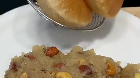 Creating Halwa Puri for Navratri _ Indian ASMR World #shorts #food #asmr #navratrispecial