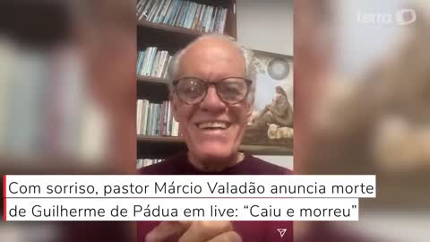 Com sorriso, pastor anuncia morte de Guilherme de Pádua em live: “Caiu e morreu”