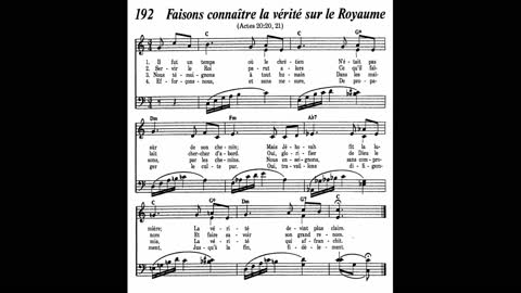 Faisons connaître la vérité sur le Royaume (Cantique 192 de Louons Jéhovah par nos chants)