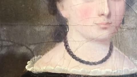 Secrets revealed whilst cleaning this lovely little 19th Century portrait