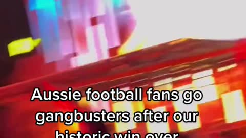 Aussie football fans go gangbusters after our historic win over Denmark