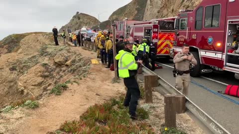 CLIFF HANGER: Four People Including Two Kids Survive After Tesla Falls 250 Feet