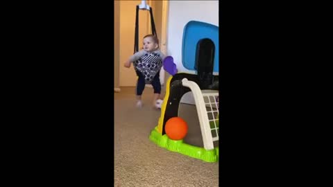 This baby is destined to be an amazing soccer player