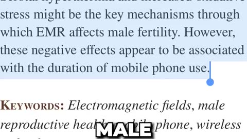 Electromagnetic Fields (EMFs) from technology are one of the major causes of male infertility