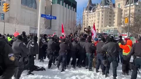 Ottawa police and/or RCMP throw elderly man to ground, pile on top of him