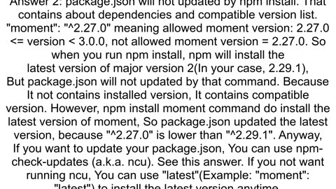 How to update packagejson to latest version of each package