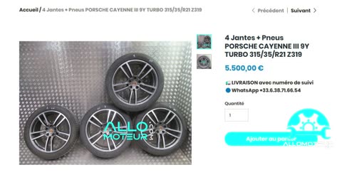 ALLOMOTEUR.COM - 4 Jantes + Pneus PORSCHE CAYENNE III 9Y TURBO 315/35/R21 Z319