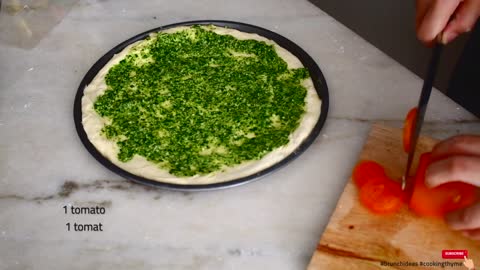 Pizza with Pesto Sauce Recipe _ Pizza from Scratch