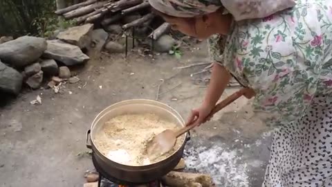 Preparing Dough and Baking Fatir Bread! Daily Village Routine