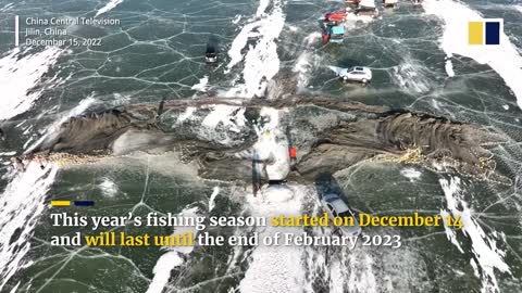 A centuries-old fishing technique is helping Chinese fisherfolk catch fish in icy lakes