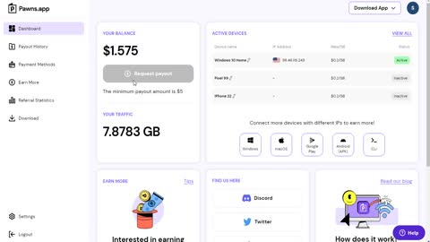 Pawns App+Payout Methods+Earnings Update+Passive&Active Earnings